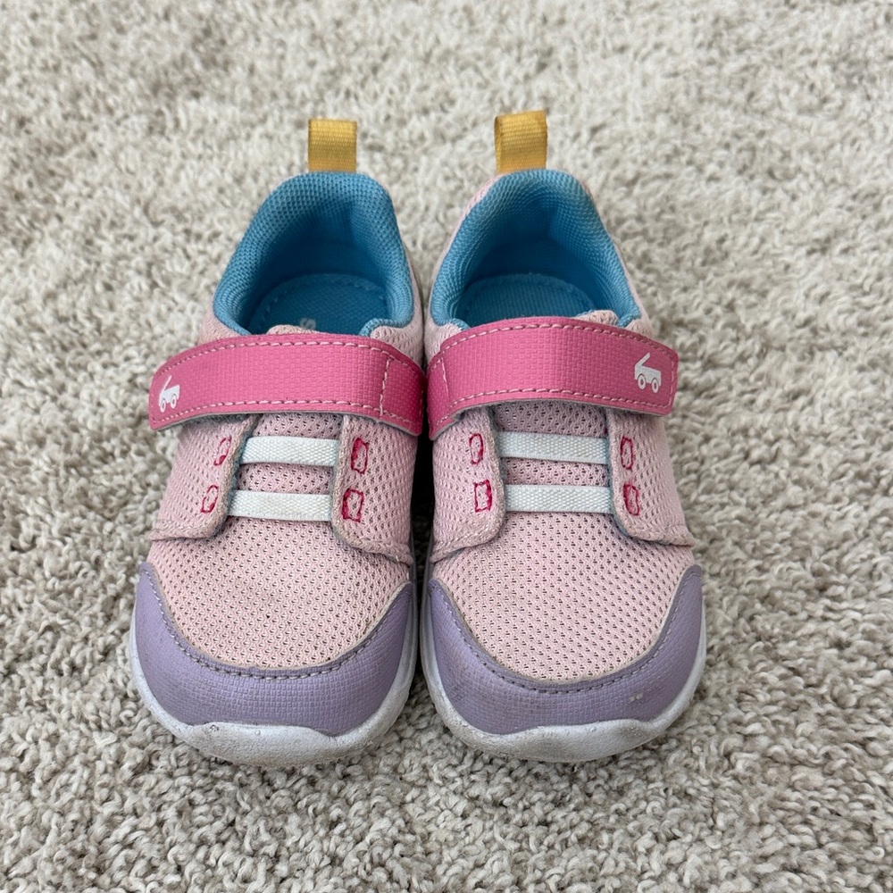 See Kai Run Pink & Purple Athletic Sneakers with Easy Velcro Strap